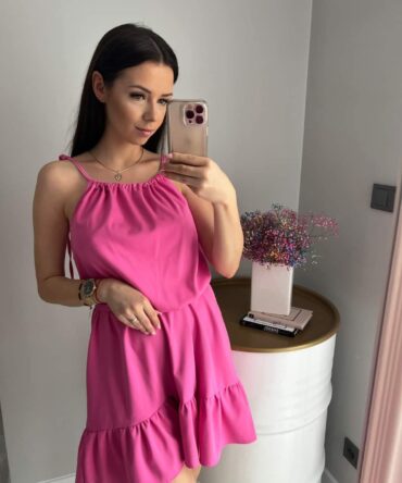 Sukienka fuksja mama S/M; L/XL i córka 92-134 Kaya