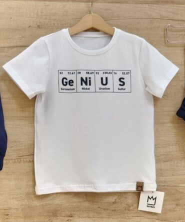 T-shirt  biały chłopięcy GENIUS 104/110 - 140/146 Mimi