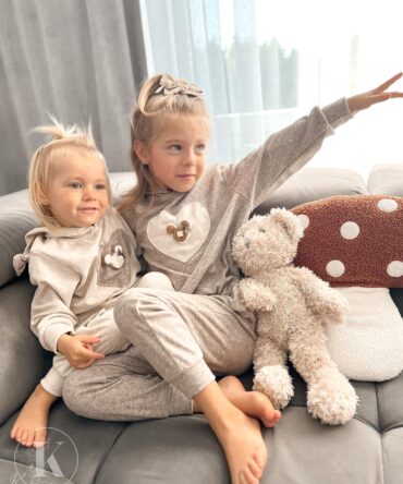 Komplet dresowy dla dziewczynki ciemny beż 86-122 Kaya