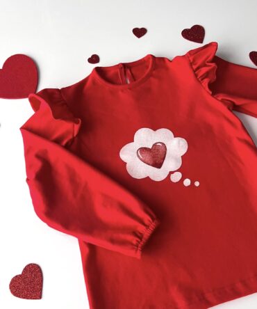 Czerwona bluzka serce WALENTYNKI 86-122 Kaya