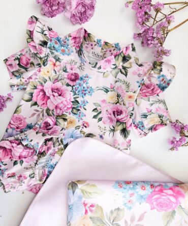 Strój kąpielowy kwiaty dziewczęcy z ochroną przeciwsłoneczną UPF 50+ Helen