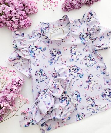 Strój kąpielowy jednorożce dziewczęcy z ochroną przeciwsłoneczną UPF 50+ Helen