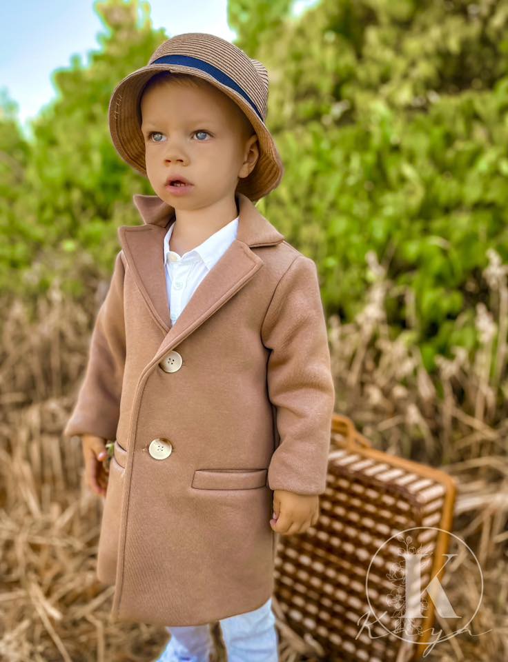 Płaszczyk chłopięcy camelowy 98 - 134 Kaya - obrazek 2