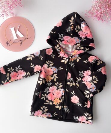 Kurtka dziewczęca softshell w kwiaty Kaya