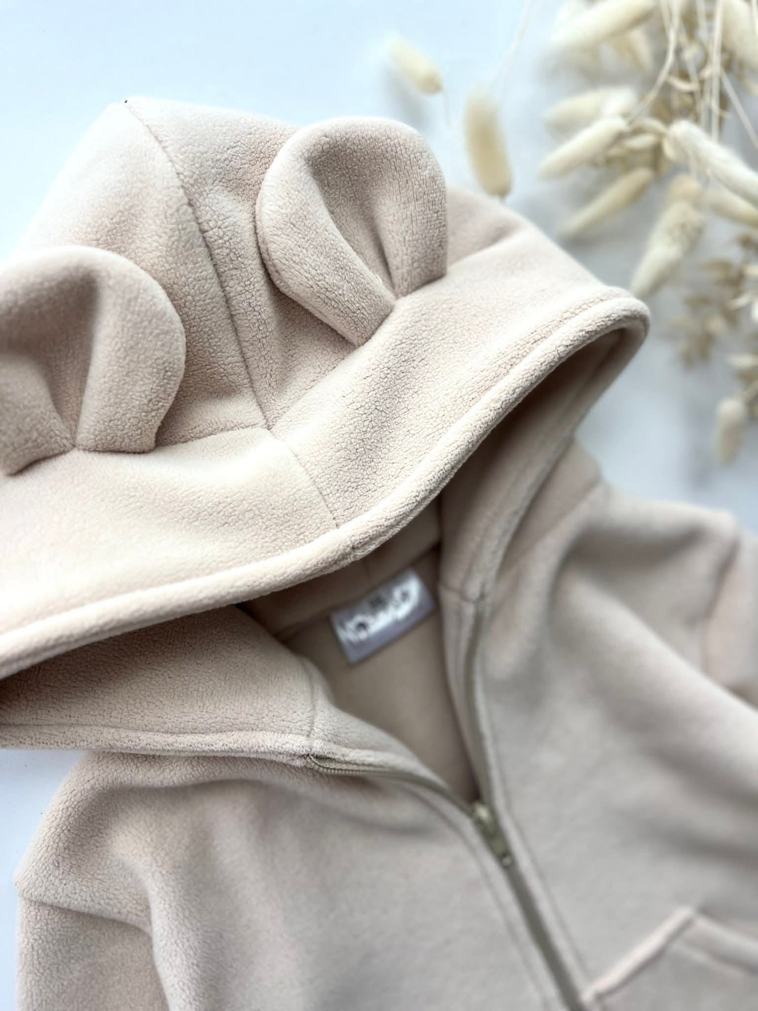 Polarowa bluza z uszami beżowa BUNNY KIDS - obrazek 2