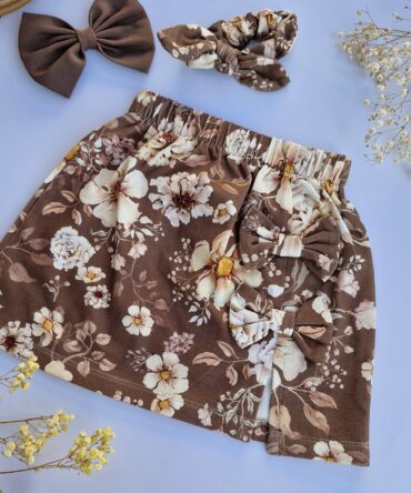 Spódniczka w brązowe kwiaty kolekcja limitowana Haydi