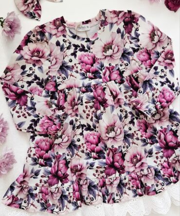 Sukienka dla dziewczynki w kwiaty z koronką NINA Helen