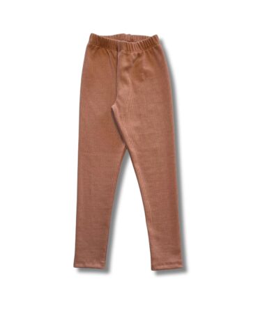 Legginsy dla dziewczynki prążek BRĄZOWE Chrisma