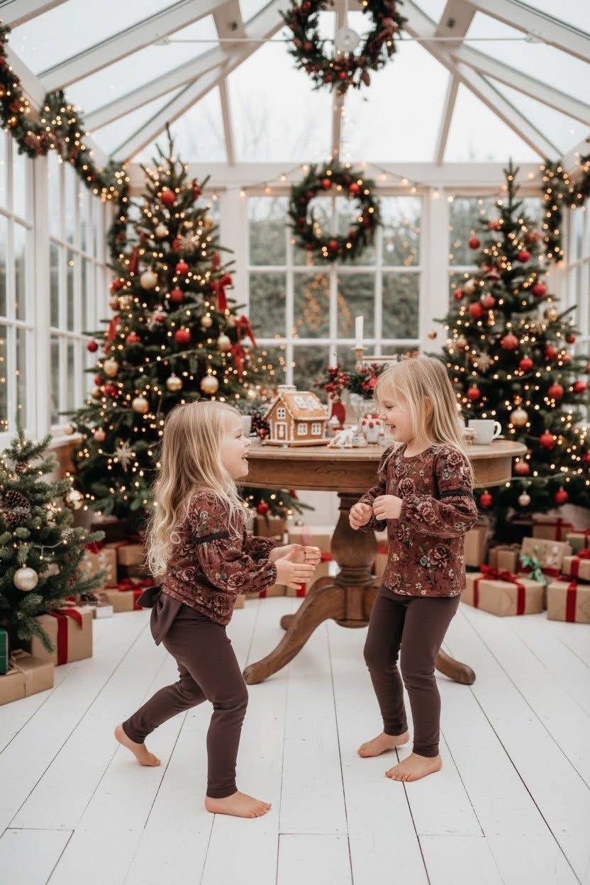 Legginsy dla dziewczynki brązowe z kokardą Zula - obrazek 3