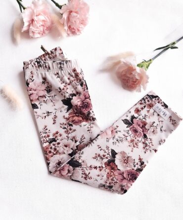 Legginsy dla dziewczynki boho bukiety z koronką Helen