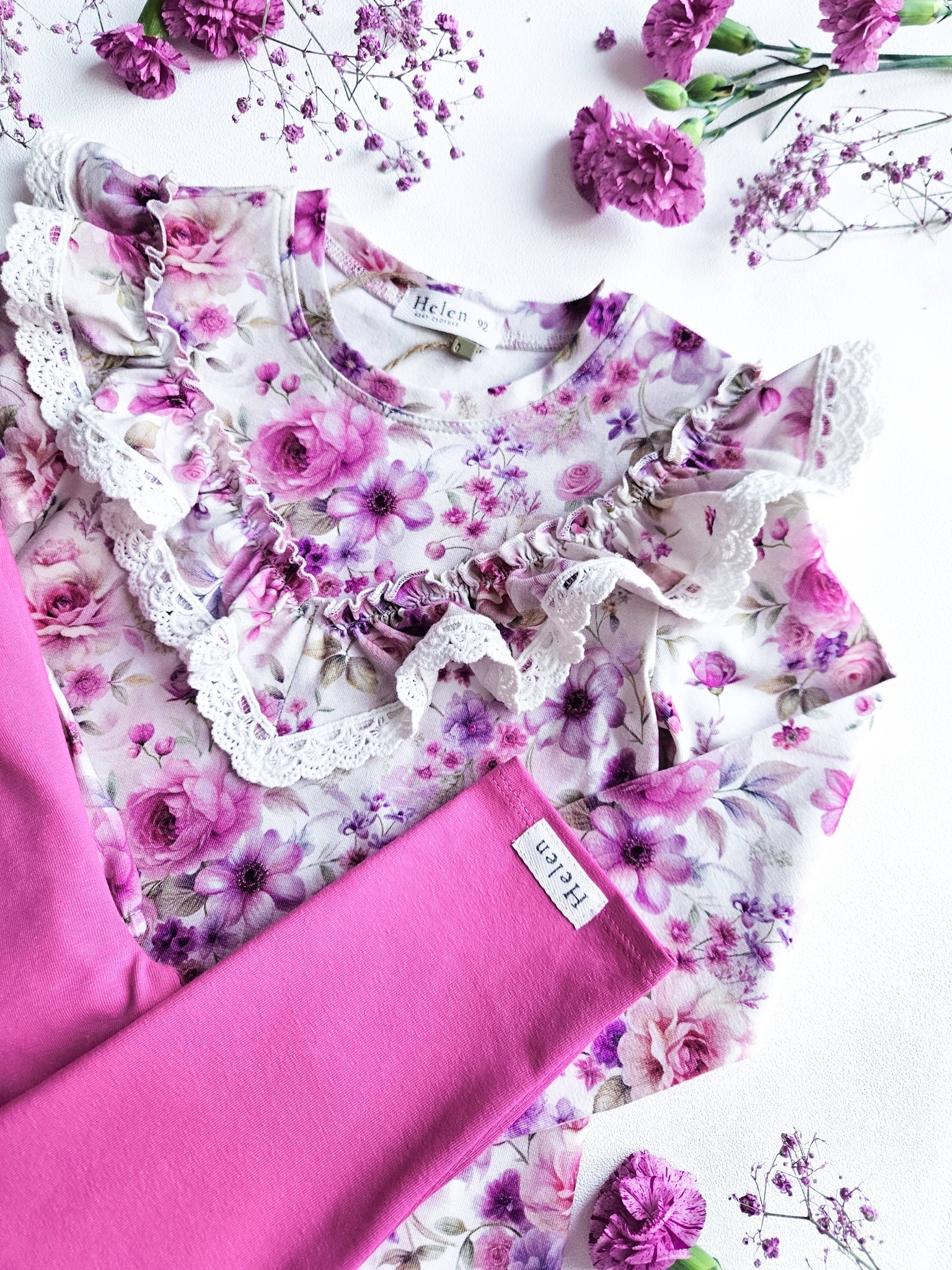 Body kolorowe z kwiaty koronką V Helen - obrazek 2