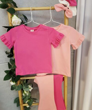 Bluzka z falbankami fuksja, brzoskwinia Haydi