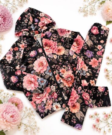 Komplet welurowy dres w jesienne kwiaty Haydi
