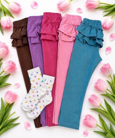 Legginsy dziewczęce z falbankami Haydi