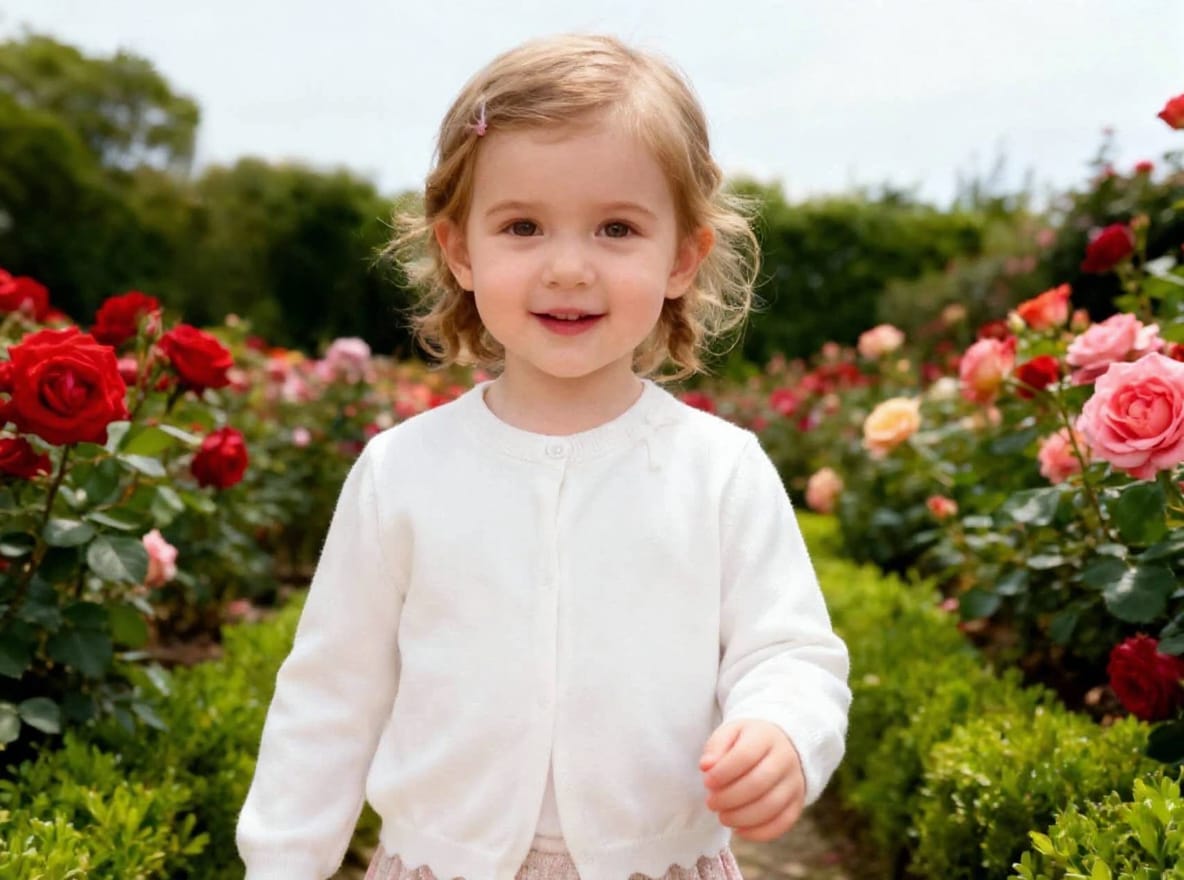 Rozpinany sweterek dla dziewczynki bolerko BIAŁY