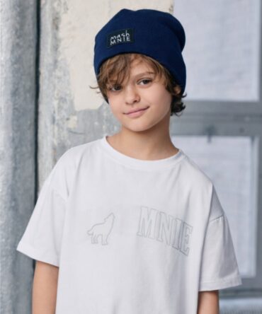 T-shirt chłopięcy biały z nadrukiem MashMnie