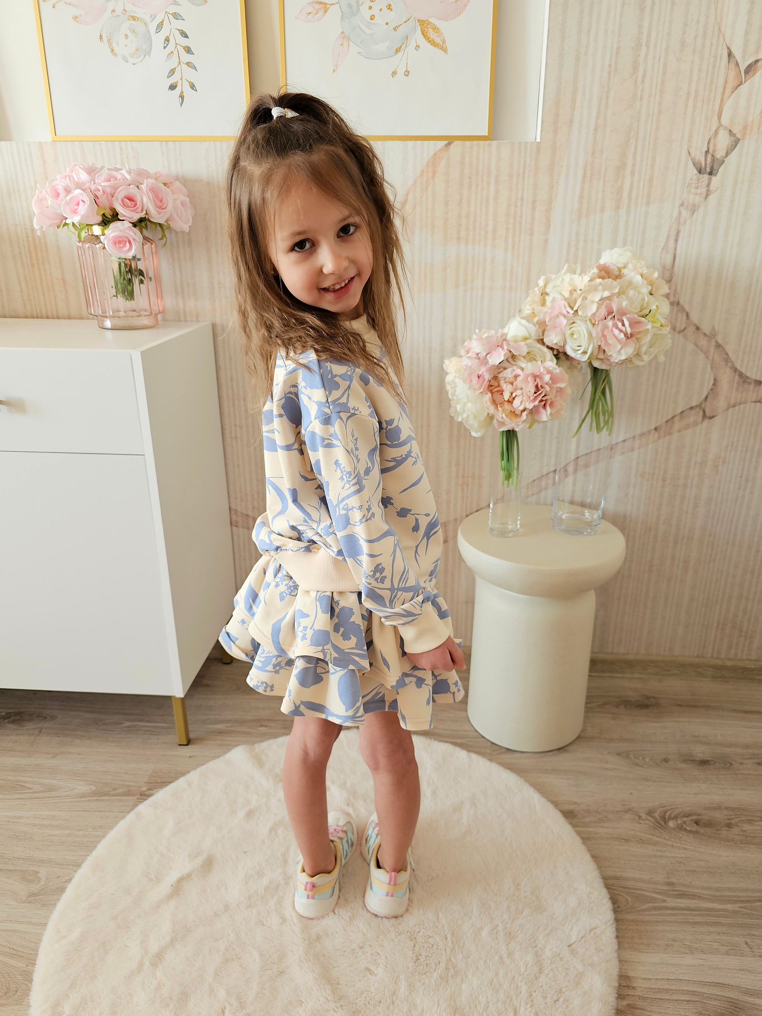 Bluza dziewczęca w niebieskie kwiaty Igomil - obrazek 3