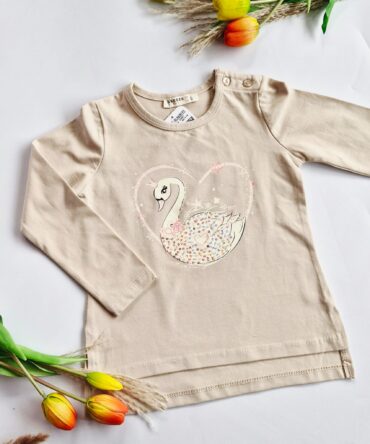 Beżowa bawełniana bluzka łabędź Breeze