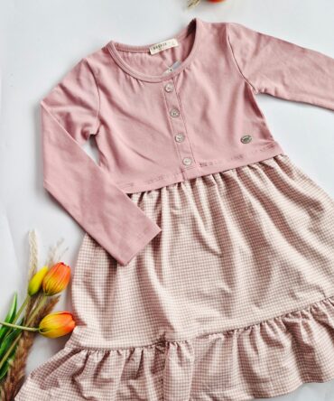 Bawełniana bluzko - sukienka w kratę Breeze