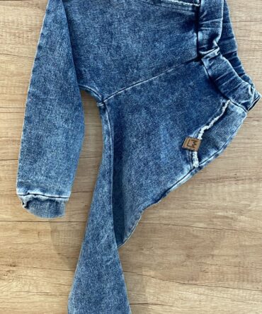 Spodnie a la jeans dekatyzowany niebieski Mimi