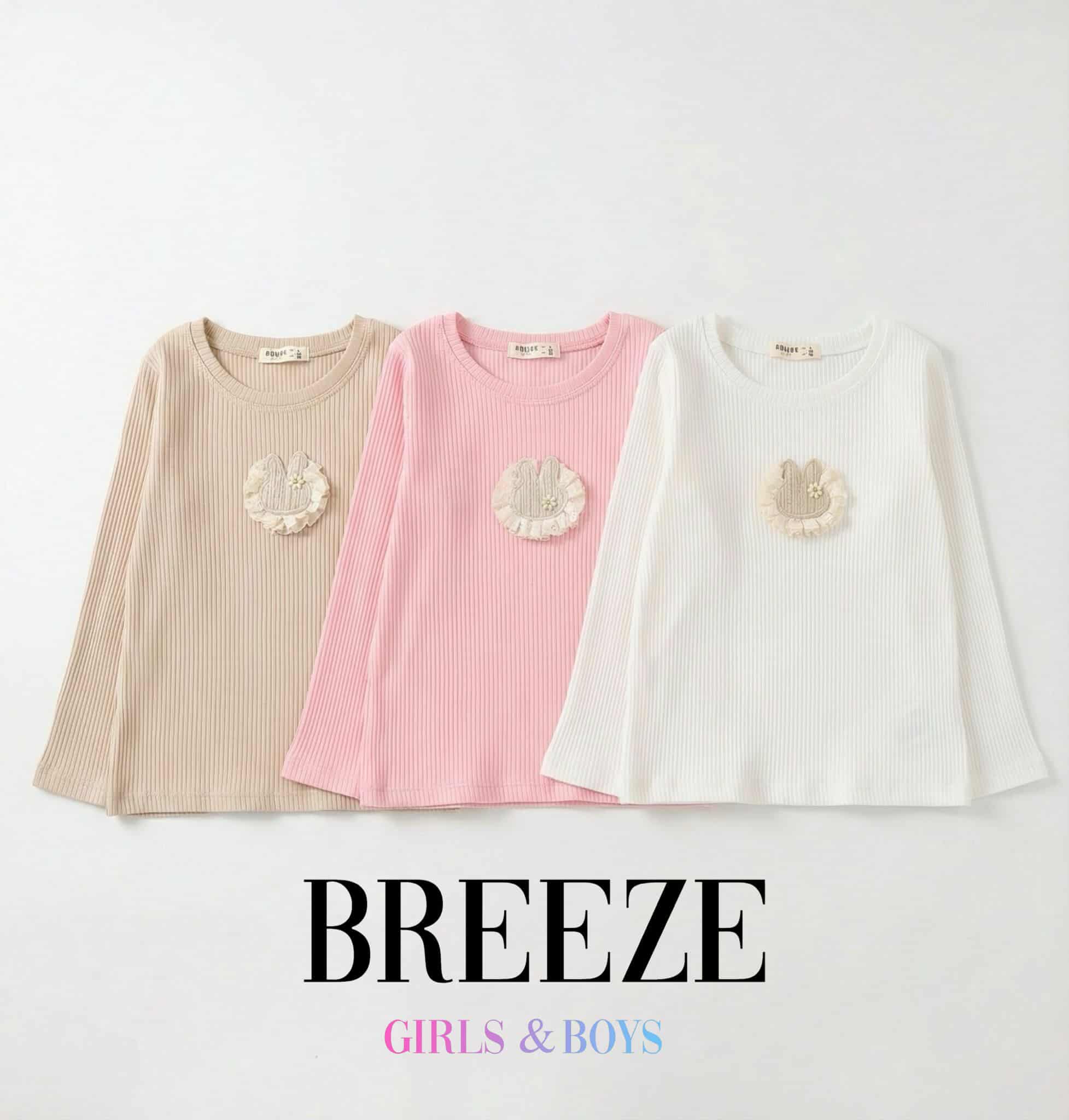 Bawełniane bluzki prążek z zajączkiem BREEZE