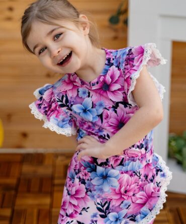 Bluzka różowe kwiaty dla dziewczymki Helen