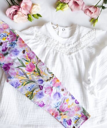 Muślinowa tunika biała dla dziecka Helen