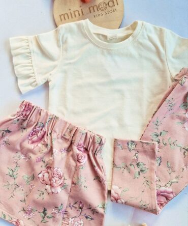 Spódniczka kwiaty na różu Haydi