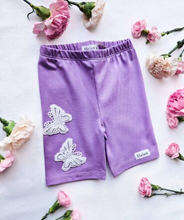Kolarki z haftowanymi motylkami FIOLET Helen