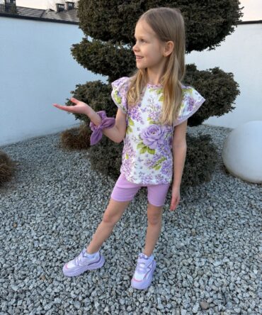 Body / bluzka liliowe kwiaty Haydi