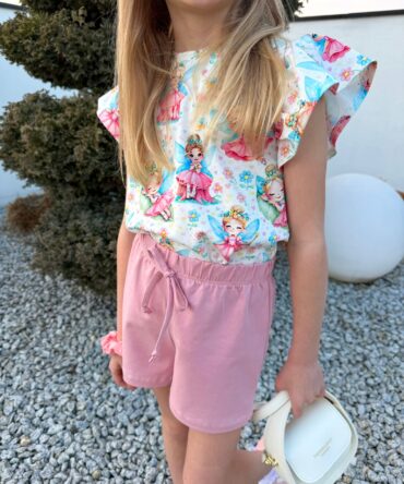 Różane bawełniane szorty dla dziewczynki  Haydi