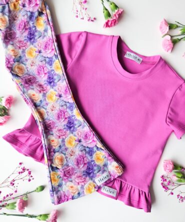 Bluzka oversize z falbanką FUKSJA Helen