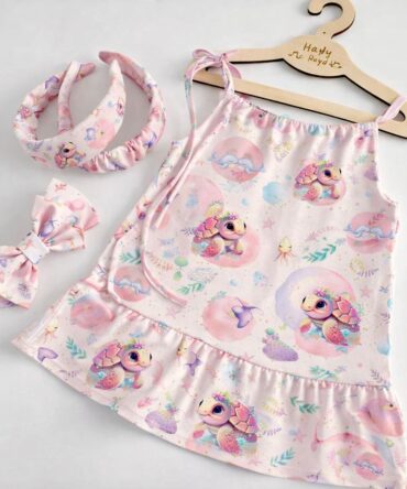 Sukienka na ramionkach w żółwiki Haydi