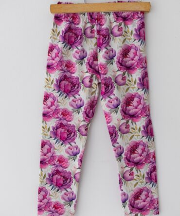 Legginsy dla dziewczynki w fuksjowe kwiaty Lily Grey