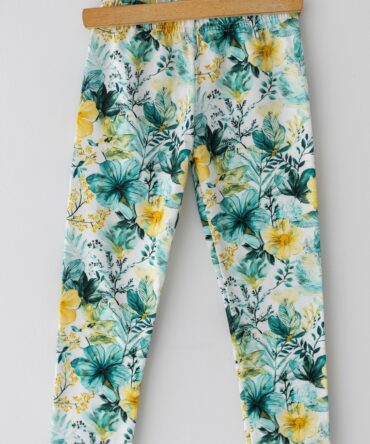 Legginsy dla dziewczynki w żółte kwiaty Lily Grey