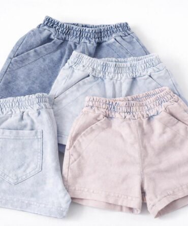 Szorty bawełniane a la jeans dekatyzacja