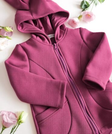 Bluza ocieplana rozpinana z kapturem magnolia Helen