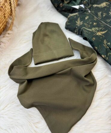 Komplet czapka + chusta dla chłopaka khaki Zula