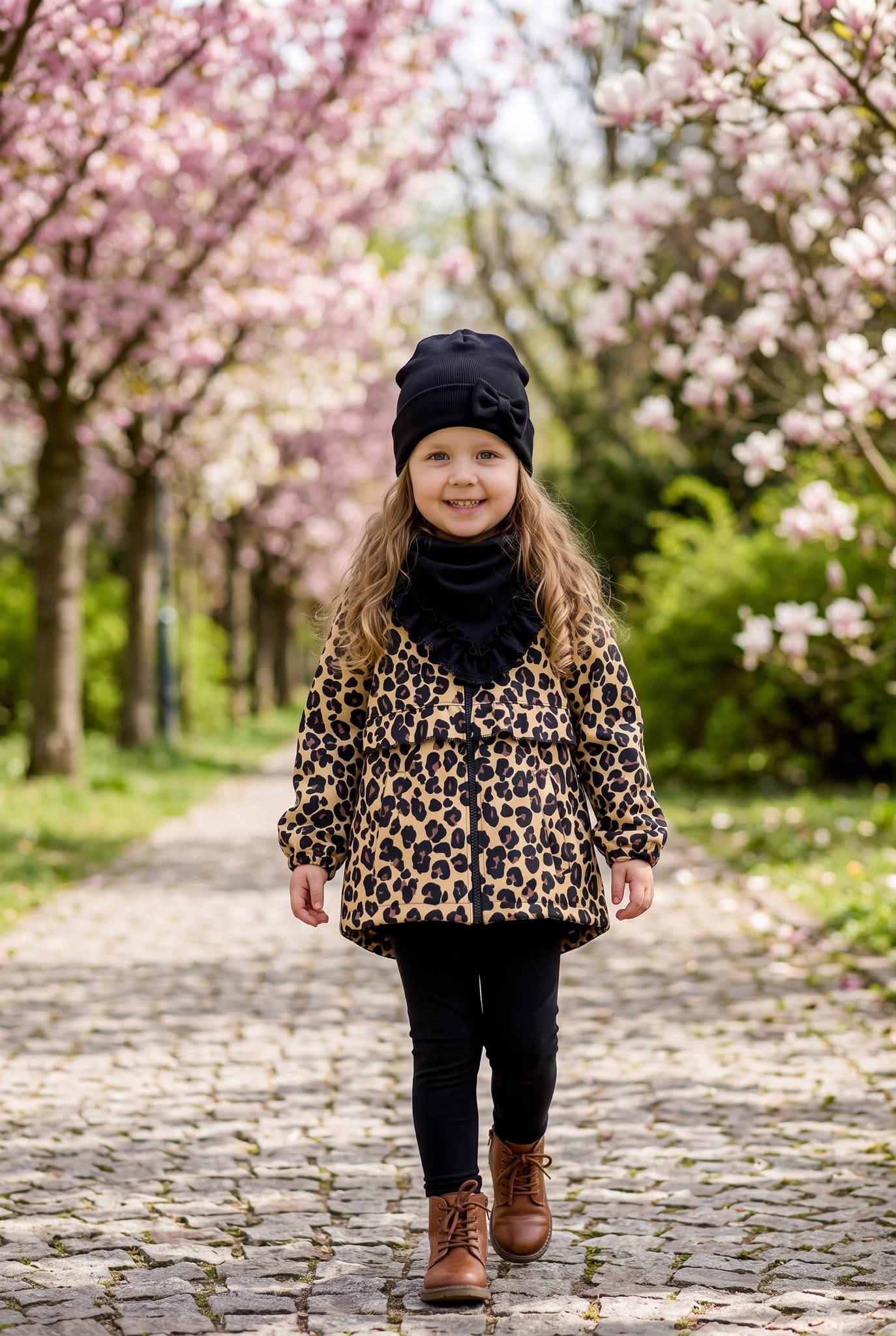 Kurtka dziewcz臋ca softshell PANTERKA Zula handmade