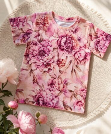 T-shirt różowe kwiaty mama &córka kolekcja limitowana Haydi