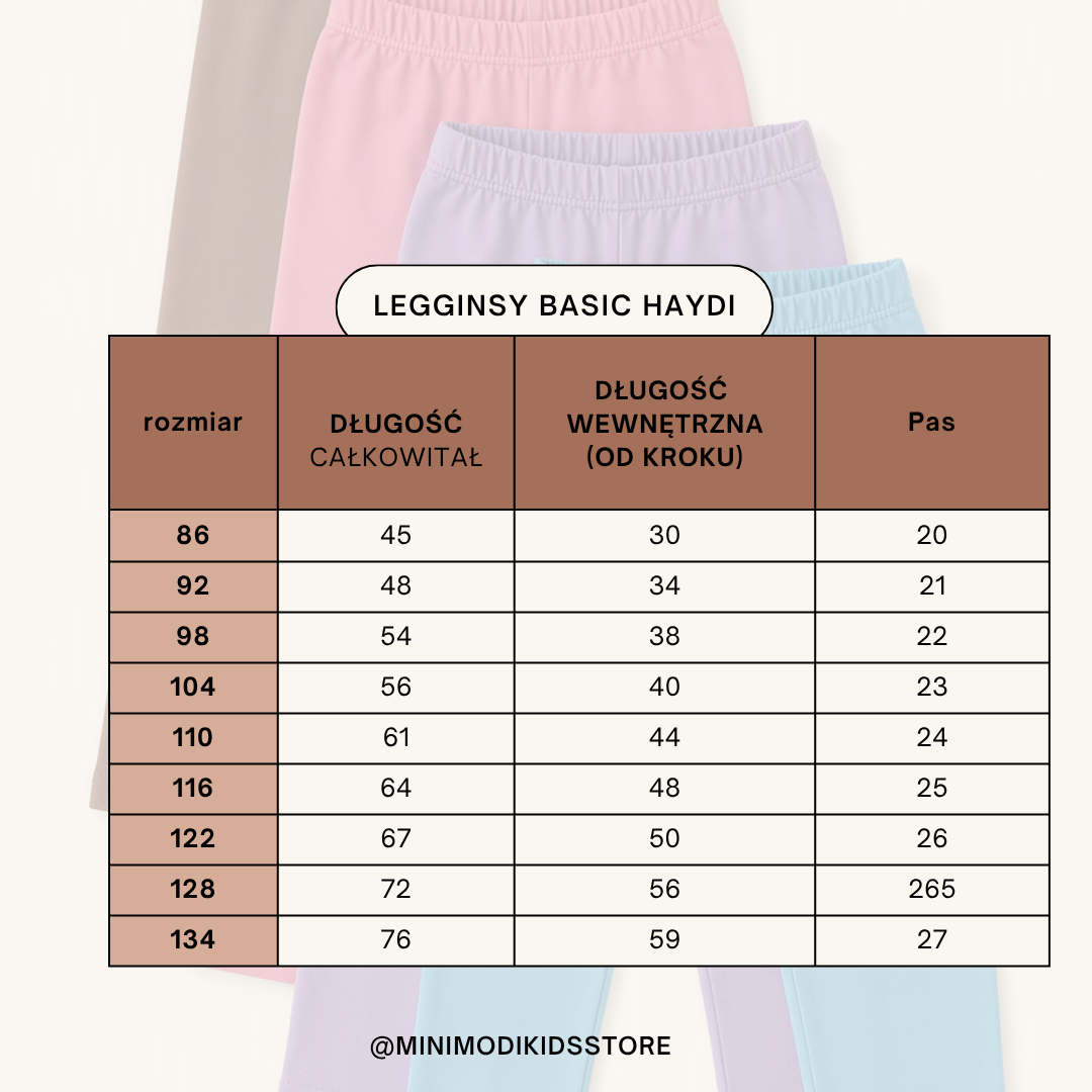 Legginsy dziewczęce gładkie 86 -134 Haydi - obrazek 2