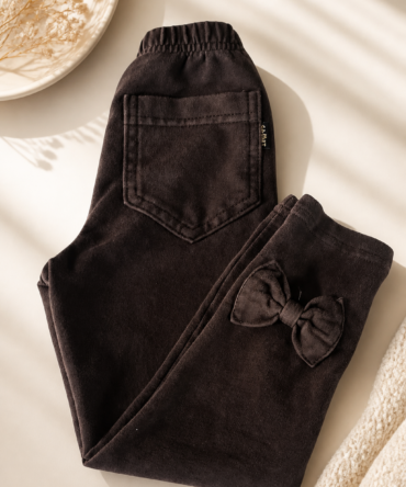 Legginsy bawełniane CZEKOLADOWE dla dziewczynki a la jeans Gamet