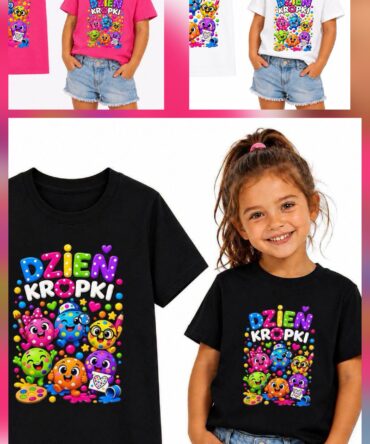 T-shirt dla dziewczynki na DZIEŃ KROPKI Zuzi handmade