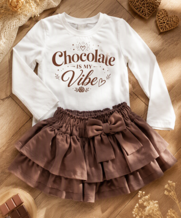 Biała bluzka mama & córka "Chocolate is my vibe" Haydi