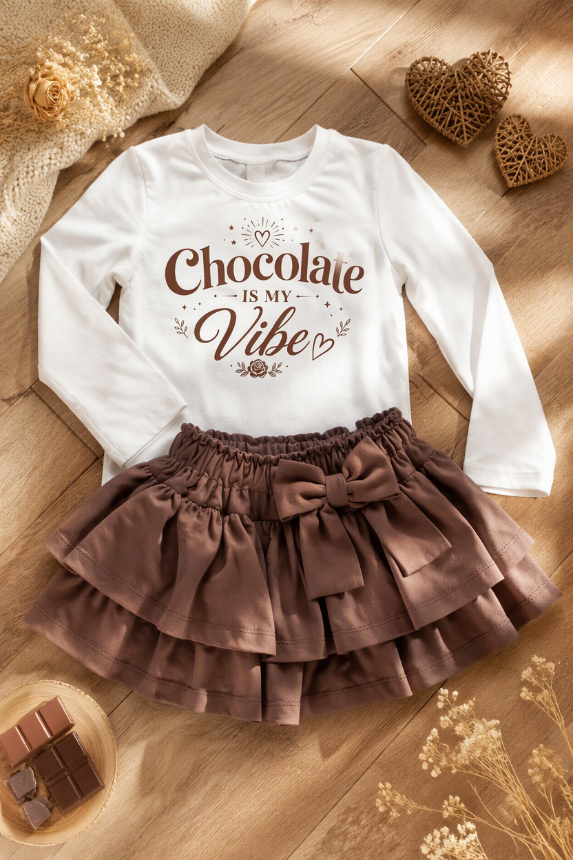 Biała bluzka mama & córka "Chocolate is my vibe" Haydi