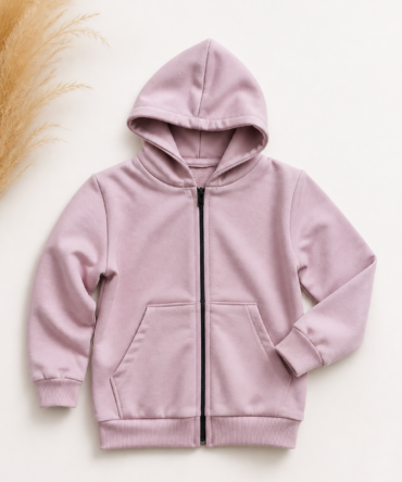 Bluza z kapturem pudrowy róż