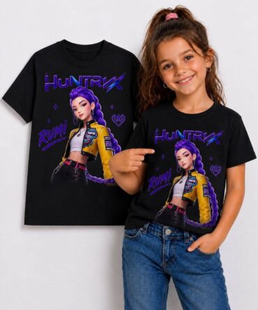 T-shirt dla dziewczynki RUMI Huntrix Zuzi handmade