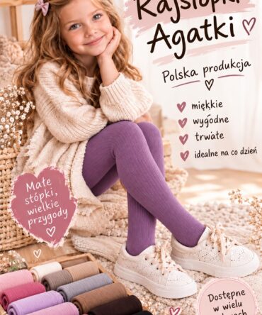 Rajstopy prążek AZALIA fiolet Agatki