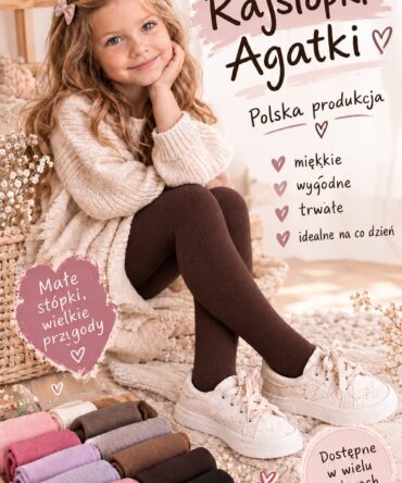 Rajstopy prążek BRĄZOWE Agatki