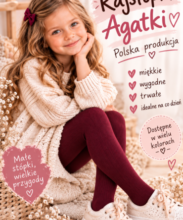 Rajstopy prążek BURGUND Agatki